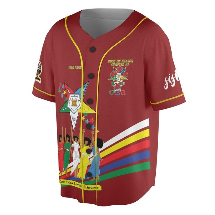 Custom Chapter Name OES Diva Sisters Order of the Eastern Sister Destined To Shine 3D Baseball Jersey Shirt Size S-5XL