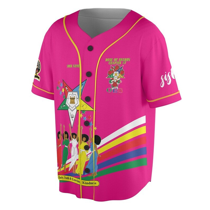 Custom Chapter Name OES Diva Sisters Order of the Eastern Sister Destined To Shine 3D Baseball Jersey Shirt Size S-5XL