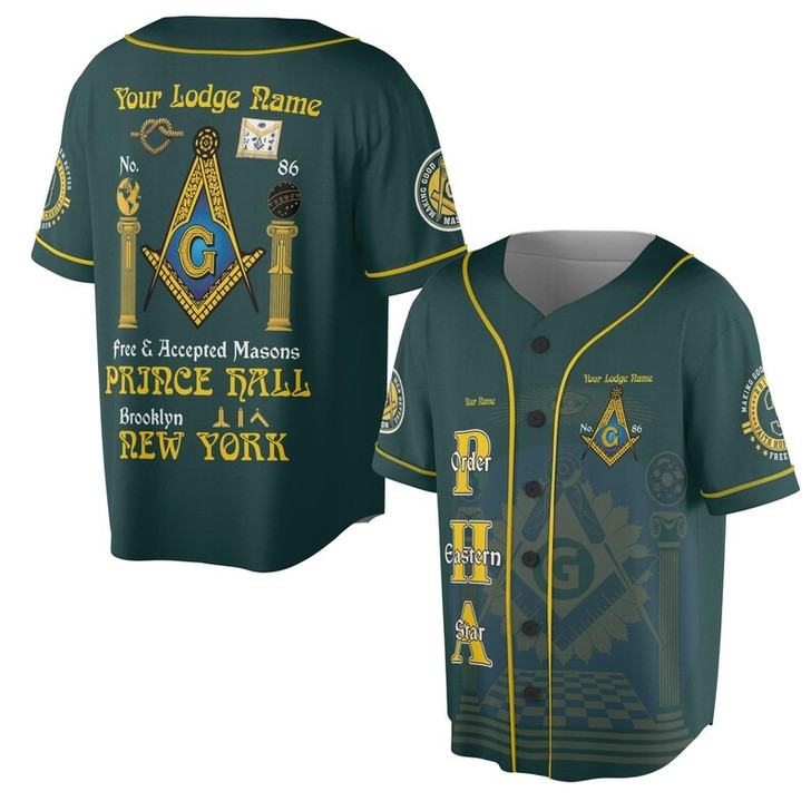 Personalized Lodge Name Freemasonry Prince Hall Making Good Men Better 3D Baseball Jersey Shirt Size S-5XL