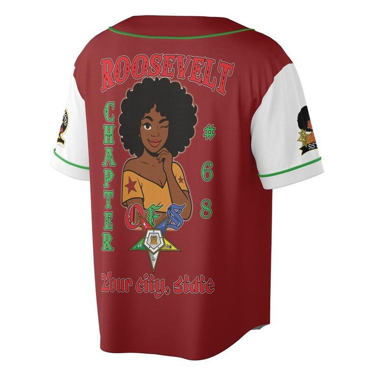Custom Chapter Name OES Order Of The Eastern Star Sisterhood 3D Baseball Jersey Shirt Size S-5XL