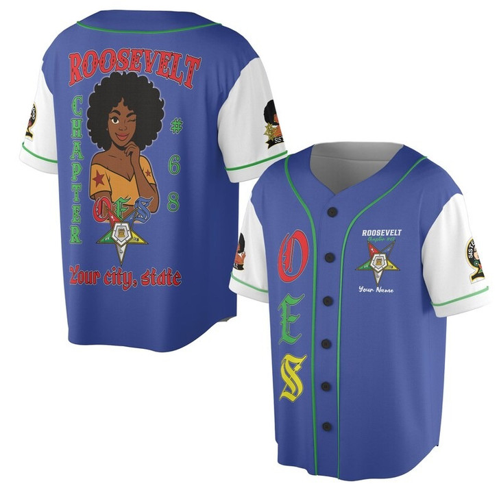 Custom Chapter Name OES Order Of The Eastern Star Sisterhood 3D Baseball Jersey Shirt Size S-5XL