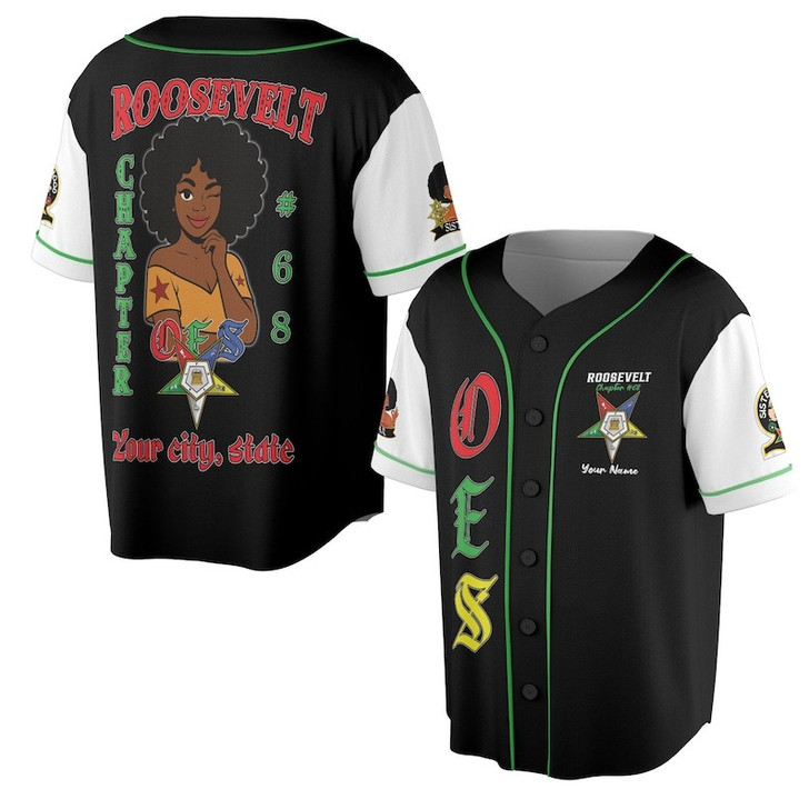 Custom Chapter Name OES Order Of The Eastern Star Sisterhood 3D Baseball Jersey Shirt Size S-5XL