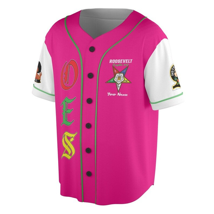 Custom Chapter Name OES Order Of The Eastern Star Sisterhood 3D Baseball Jersey Shirt Size S-5XL