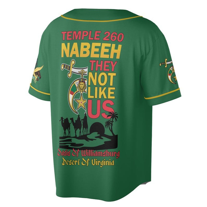Custom Temple Name Nobles Mystic Shrine AEAONMS They Not Like Us Freemasonry 3D Baseball Jersey Shirt Size S-5XL