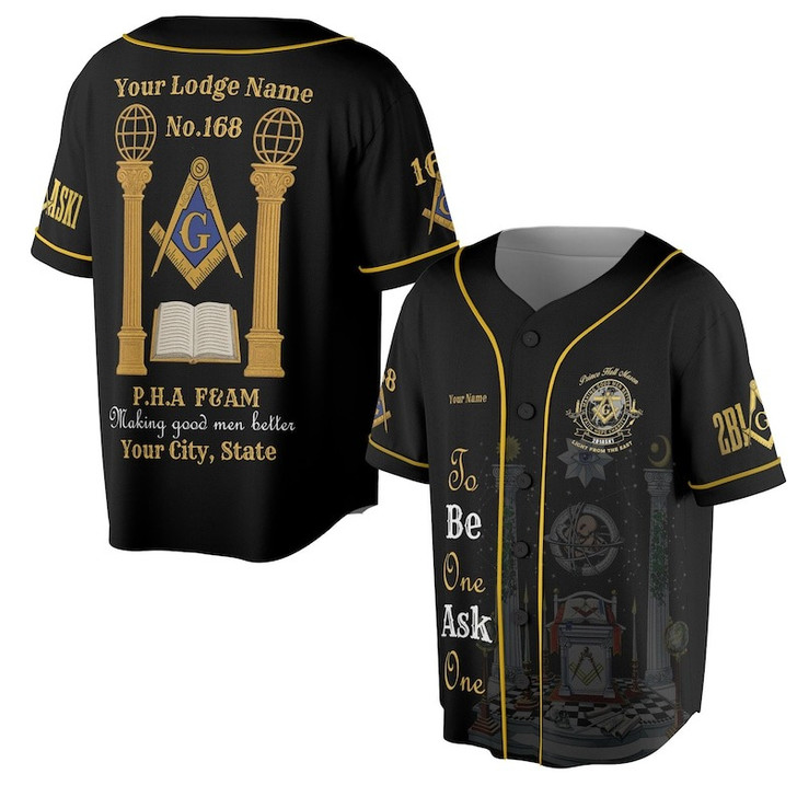 Personalized Lodge Name Freemasonry Prince Hall PHA F&AM To Be One Ask One 3D Baseball Jersey Shirt Size S-5XL