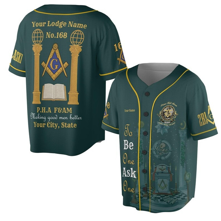Personalized Lodge Name Freemasonry Prince Hall PHA F&AM To Be One Ask One 3D Baseball Jersey Shirt Size S-5XL