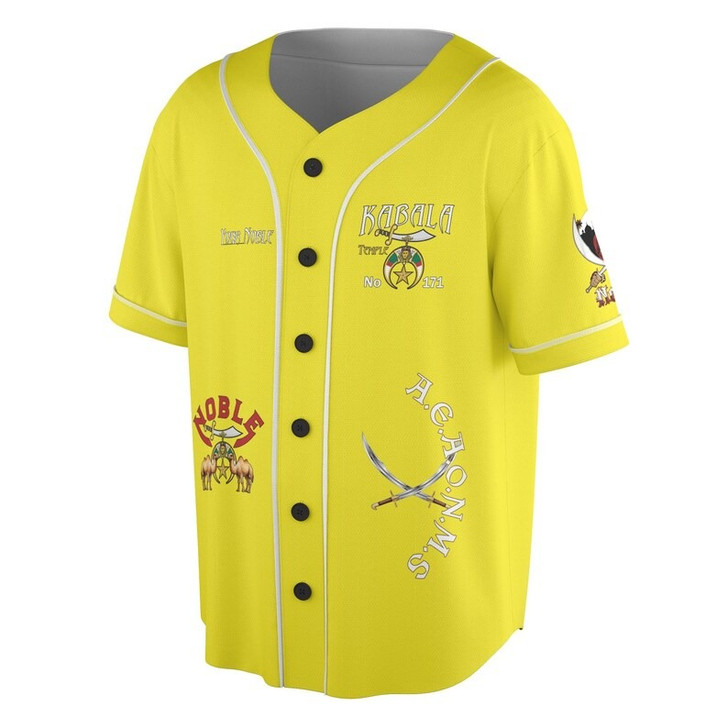 Custom Temple Name Nobles Mystic Shrine AEAONMS Desert Warrior Freemasonry 3D Baseball Jersey Shirt Size S-5XL