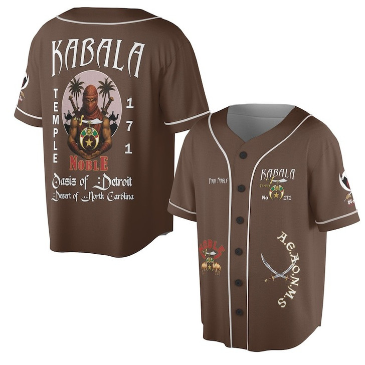 Custom Temple Name Nobles Mystic Shrine AEAONMS Desert Warrior Freemasonry 3D Baseball Jersey Shirt Size S-5XL