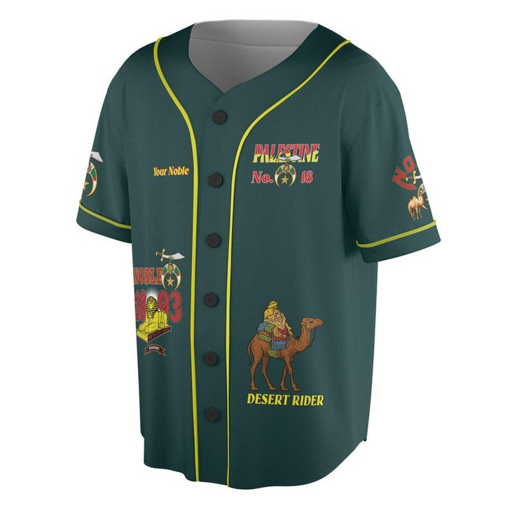 Custom Temple Name Nobles 1983 Mystic Shrine AEAONMS Pharaoh Warrior Freemasonry 3D Baseball Jersey Shirt Size S-5XL
