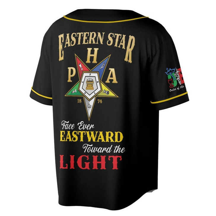 Personalized Name OES Order of Eastern Star Face ever EASTWARD toward the LIGHT 3D Baseball Jersey Shirt Size S-5XL