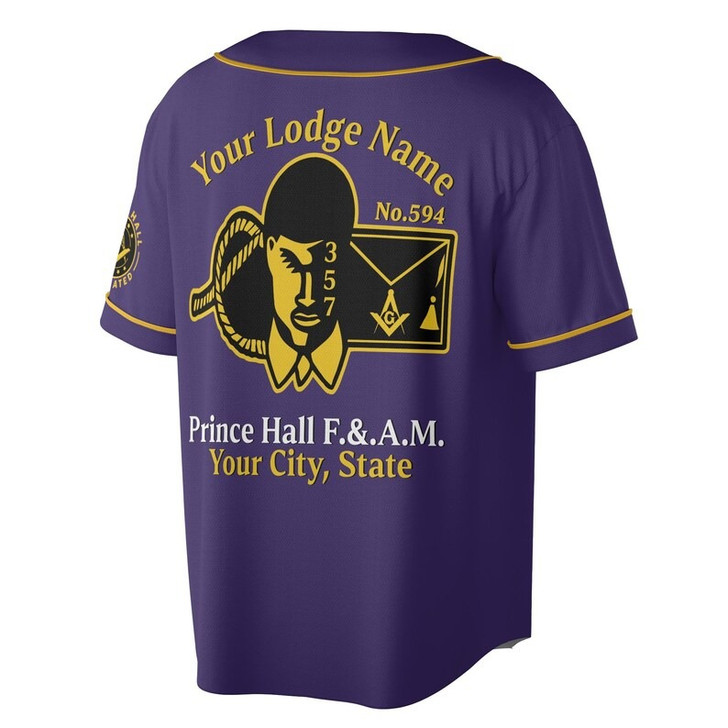 Personalized Name Prince Hall Affiliated F&AM PHA The Black Suits Freemason 3D Baseball Jersey Shirt Size S-5XL