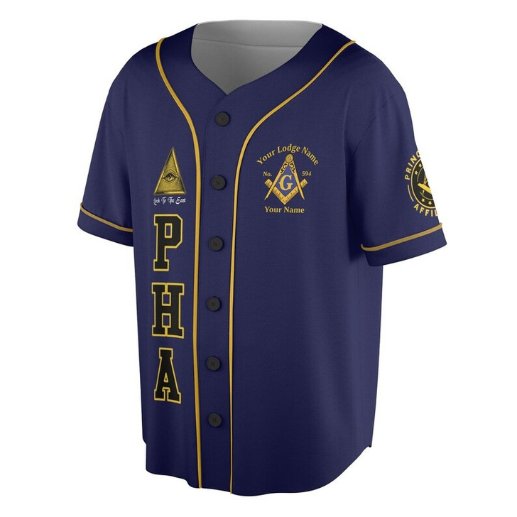 Personalized Name Prince Hall Affiliated F&AM PHA The Black Suits Freemason 3D Baseball Jersey Shirt Size S-5XL