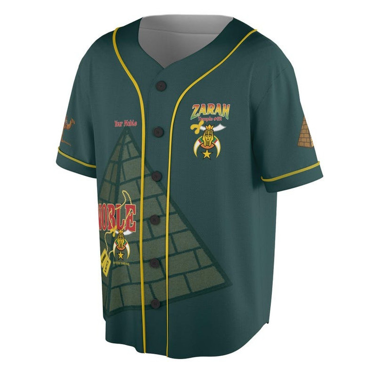 Custom Temple Name Nobles Mystic Shrine AEAONMS 1983 Noble Heritage Freemasonry 3D Baseball Jersey Shirt Size S-5XL