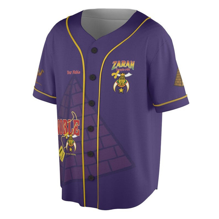 Custom Temple Name Nobles Mystic Shrine AEAONMS 1983 Noble Heritage Freemasonry 3D Baseball Jersey Shirt Size S-5XL