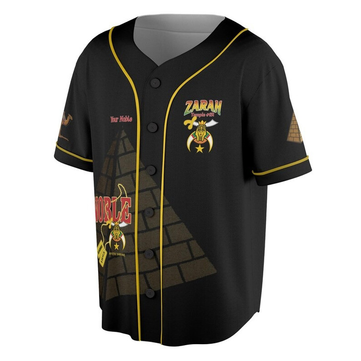 Custom Temple Name Nobles Mystic Shrine AEAONMS 1983 Noble Heritage Freemasonry 3D Baseball Jersey Shirt Size S-5XL