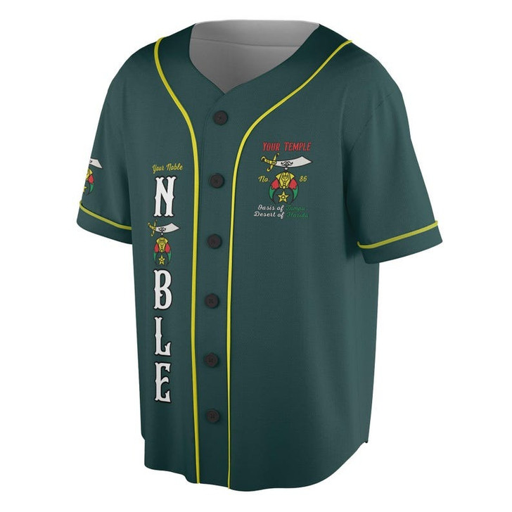 Custom Temple Name Nobles Mystic Shrine AEAONMS Known, Wise & Gallant Streng Fury 3D Baseball Jersey Shirt Size S-5XL