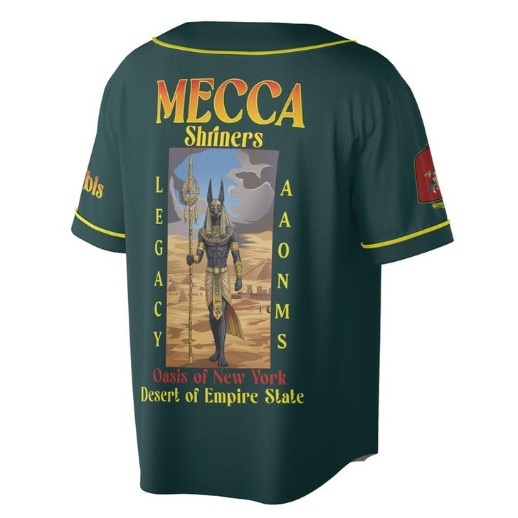 Personalized Temple Name Nobles Anubis of the Mystic Shrine AAONMS Freemason 3D Baseball Jersey Shirt Size S-5XL