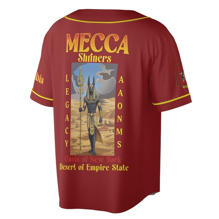 Personalized Temple Name Nobles Anubis of the Mystic Shrine AAONMS Freemason 3D Baseball Jersey Shirt Size S-5XL