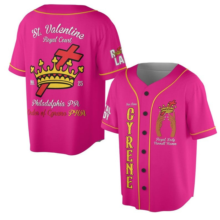 Personalized Court Name Order of the Cyrene Crusaders Royal Lady Baseball Jersey Shirt Size S-5XL
