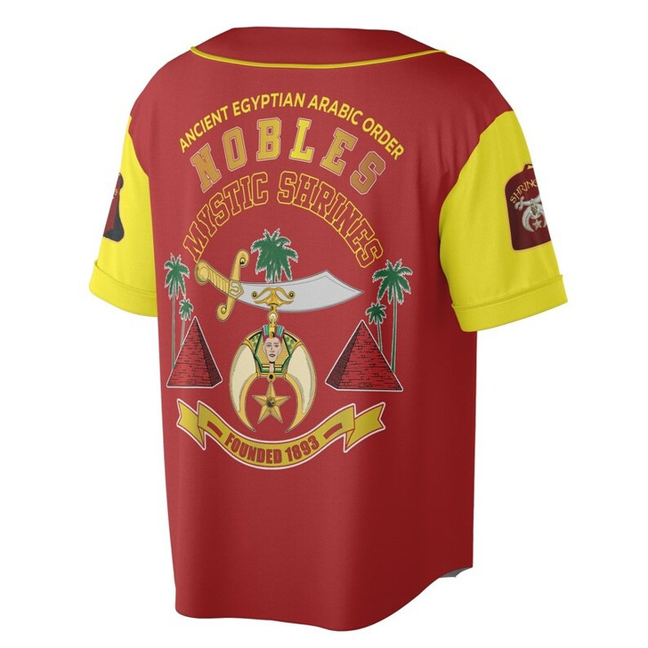 Customized Shriners Nobles Anclient Egyptian Arabic Order 3D Baseball Jersey Shirt Size S-5XL