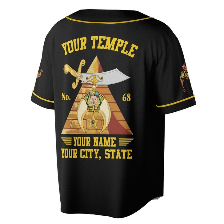 Custom Name Mystic Shrine Ancient Egyptian 3D Baseball Jersey Shirt Size S-5XL