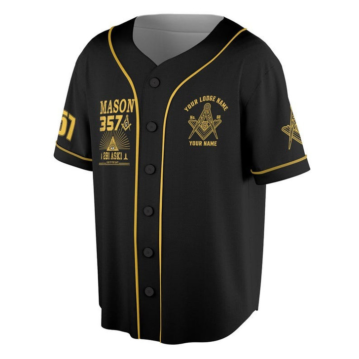 Customize Lodge Name, Name and Number 2B1 ASK1 Freemasonry 3D Baseball Jersey Shirt Size S-5XL