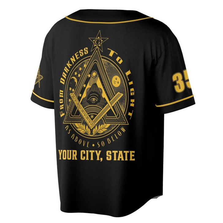 Customize Lodge Name, Name and Number 2B1 ASK1 Freemasonry 3D Baseball Jersey Shirt Size S-5XL