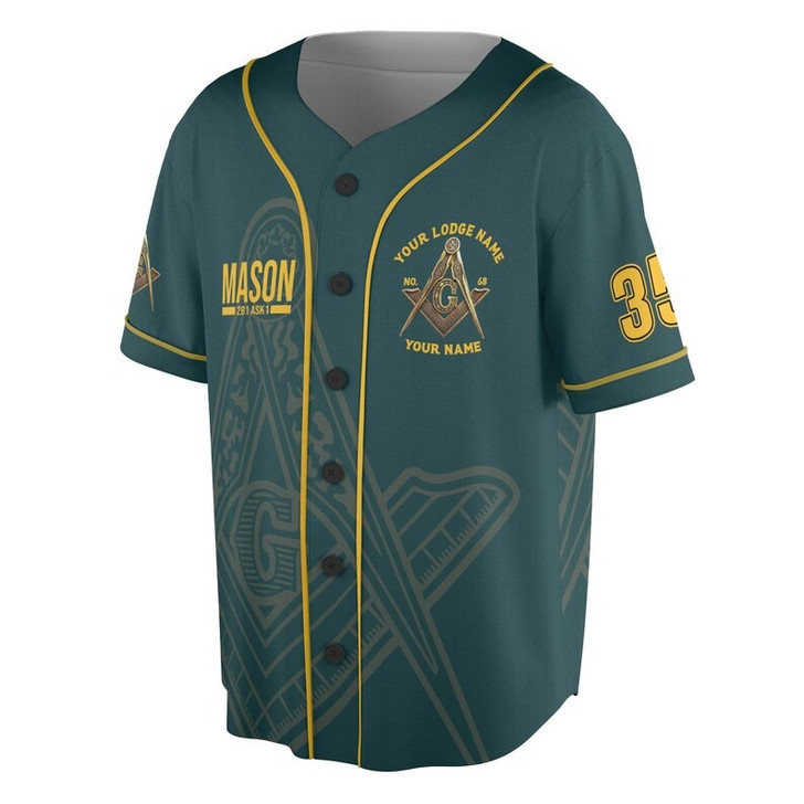 Custom Name Freemasonry 2B1 Ask1 Mason 3D Baseball Jersey Shirt Size S-5XL
