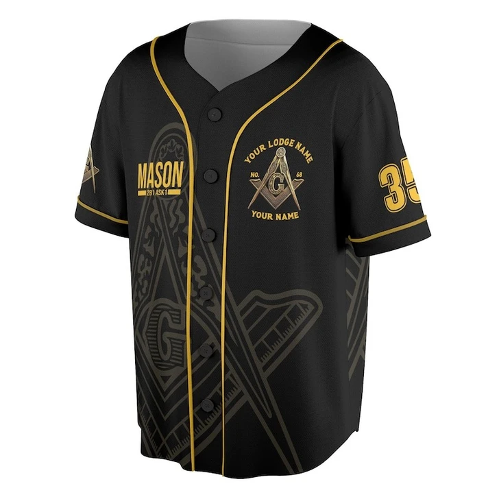 Custom Name Freemasonry 2B1 Ask1 Mason 3D Baseball Jersey Shirt Size S-5XL