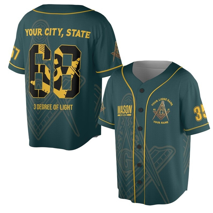 Custom Name Freemasonry 2B1 Ask1 Mason 3D Baseball Jersey Shirt Size S-5XL