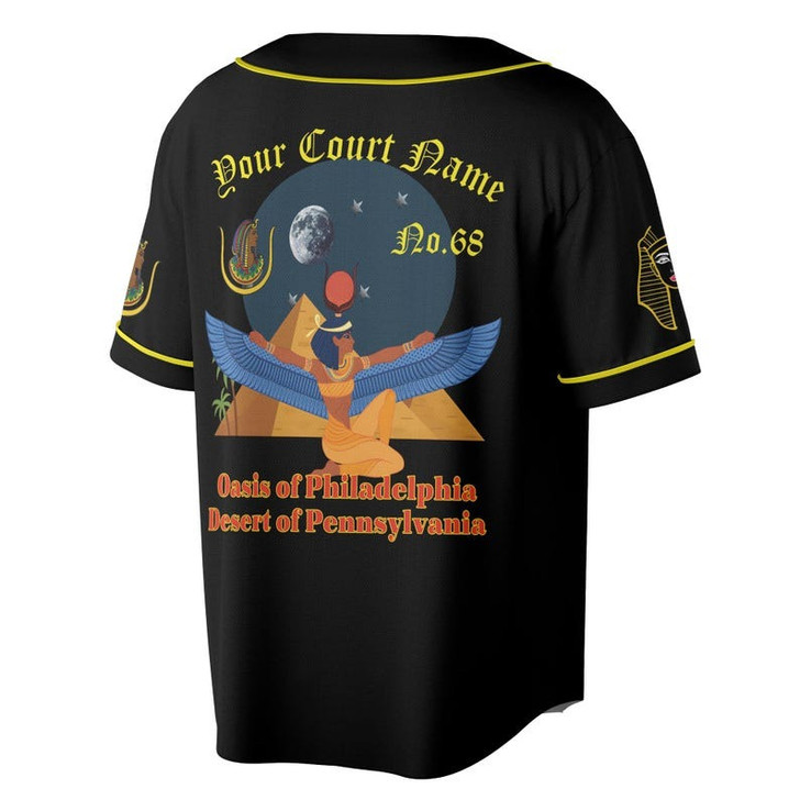 Custom Name DOI Daughters Of Isis ISIS WINGS Out Shriners Aeaonms 3D Baseball Jersey Shirt Size S-5XL