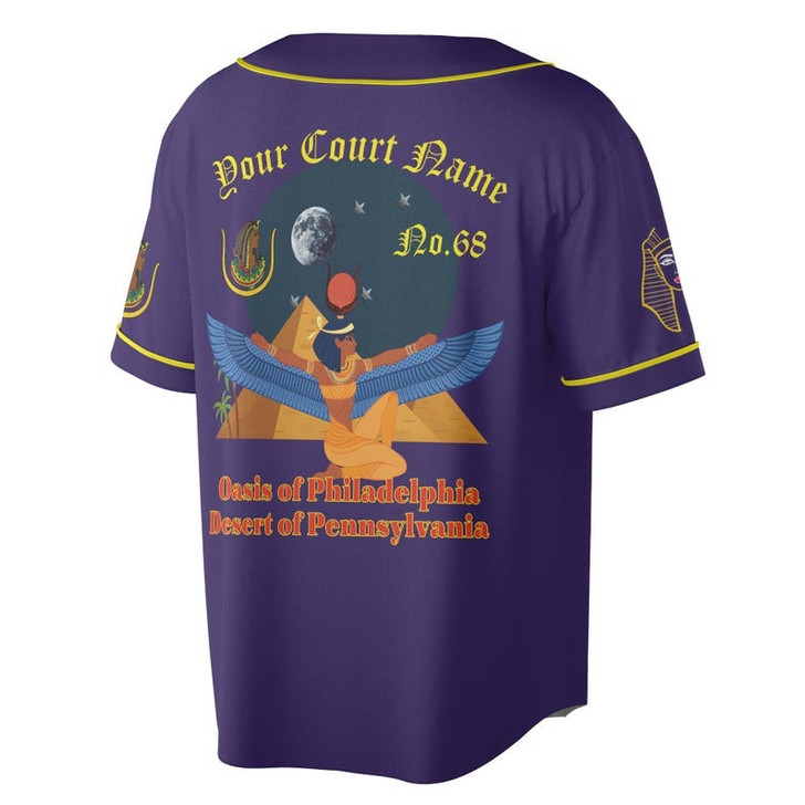 Custom Name DOI Daughters Of Isis ISIS WINGS Out Shriners Aeaonms 3D Baseball Jersey Shirt Size S-5XL