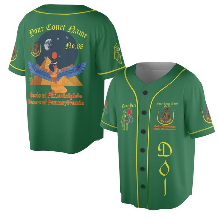 Custom Name DOI Daughters Of Isis ISIS WINGS Out Shriners Aeaonms 3D Baseball Jersey Shirt Size S-5XL