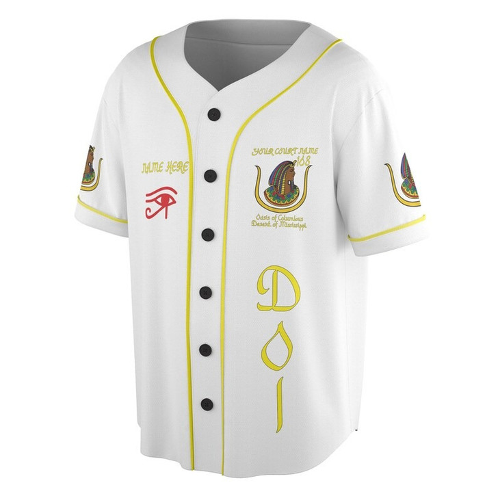 Custom Name DOI Daughters Of Isis PYRAMID QUEEN Shriners Aeaonms 3D Baseball Jersey Shirt Size S-5XL