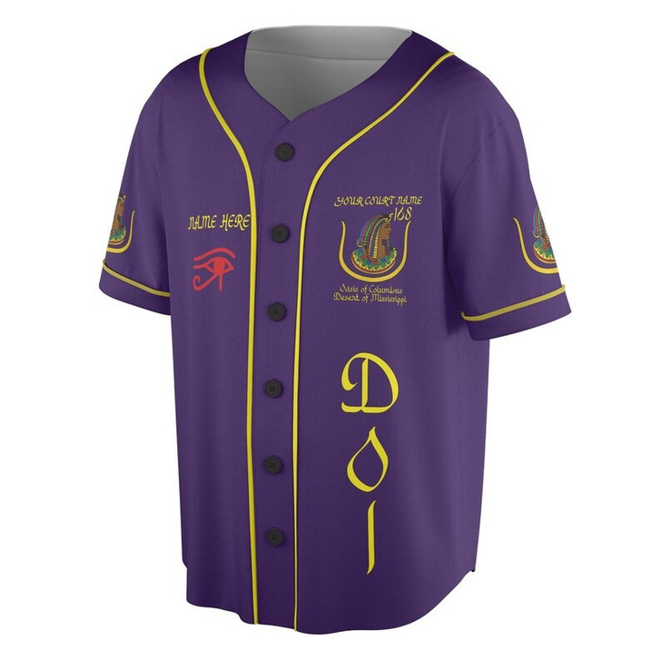 Custom Name DOI Daughters Of Isis PYRAMID QUEEN Shriners Aeaonms 3D Baseball Jersey Shirt Size S-5XL