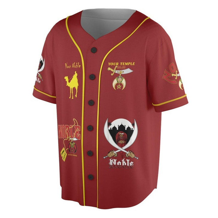 Personalized Temple Name Nobles Mystic Shrine AEAONMS Desert Pyramid Freemasonry 3D Baseball Jersey Shirt Size S-5XL