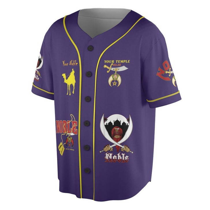 Personalized Temple Name Nobles Mystic Shrine AEAONMS Desert Pyramid Freemasonry 3D Baseball Jersey Shirt Size S-5XL