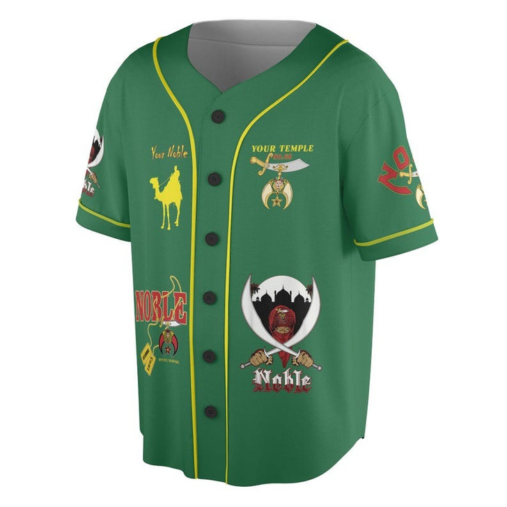 Personalized Temple Name Nobles Mystic Shrine AEAONMS Desert Pyramid Freemasonry 3D Baseball Jersey Shirt Size S-5XL