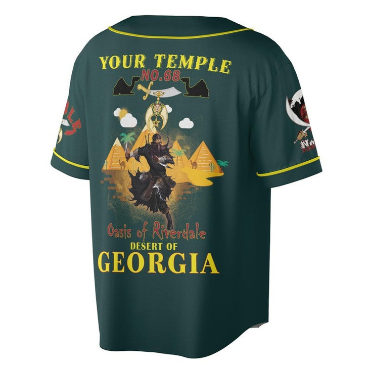 Personalized Temple Name Nobles Mystic Shrine AEAONMS Desert Pyramid Freemasonry 3D Baseball Jersey Shirt Size S-5XL