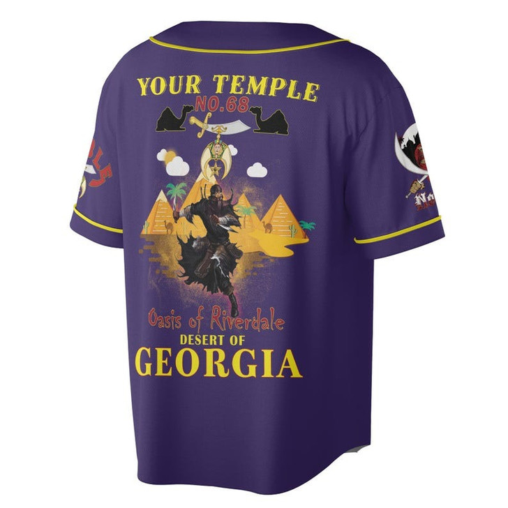Personalized Temple Name Nobles Mystic Shrine AEAONMS Desert Pyramid Freemasonry 3D Baseball Jersey Shirt Size S-5XL