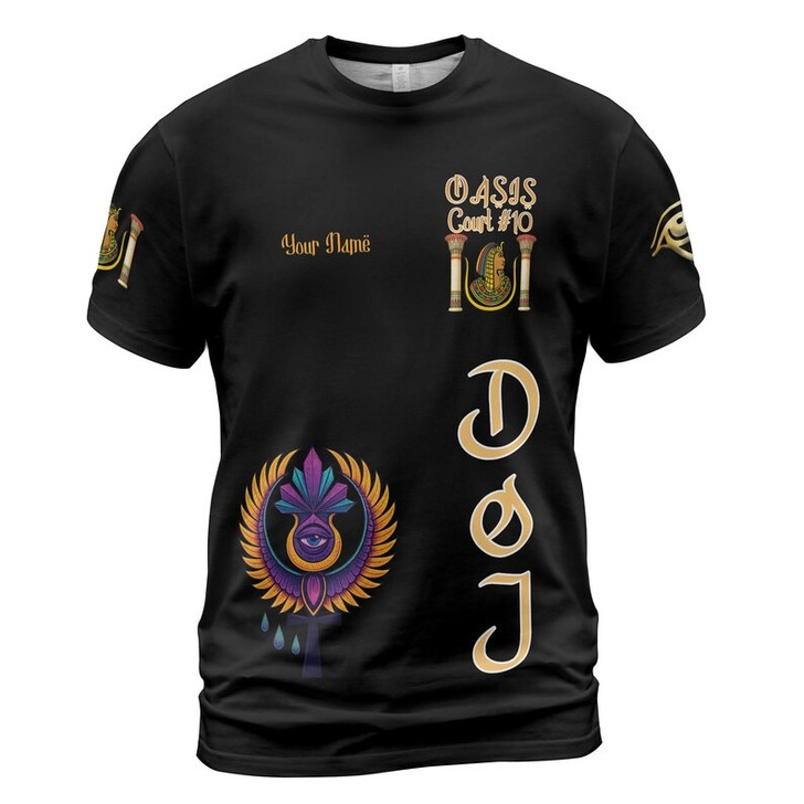 Personalized Court Name DOI Egyptian Ancient Sun Crown Goddess 3D Tshirt Shirt Size S-5XL