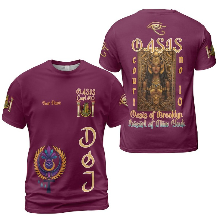 Personalized Court Name DOI Egyptian Ancient Sun Crown Goddess 3D Tshirt Shirt Size S-5XL