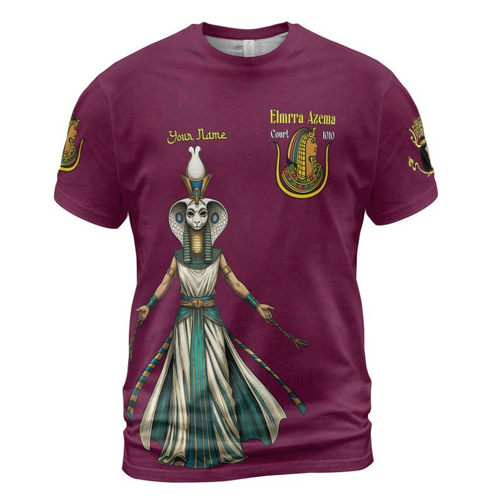Personalized Court Name DOI Egyptian Ancient Goddess Crown of Eternity 3D Tshirt Size S-5XL