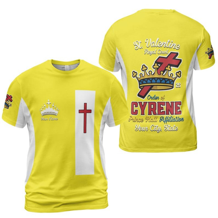 Personalized Court Name Order of the Cyrene Crusaders Prince Hall Affiliation 3D T-shirt Size S-5XL