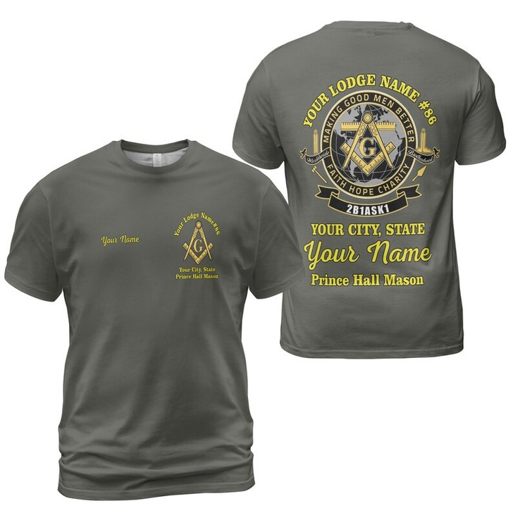 Personalized Name Prince Hall 2B1 ASK1 Making Good Men Better Freemasonry 3D T-shirt Size S-5XL