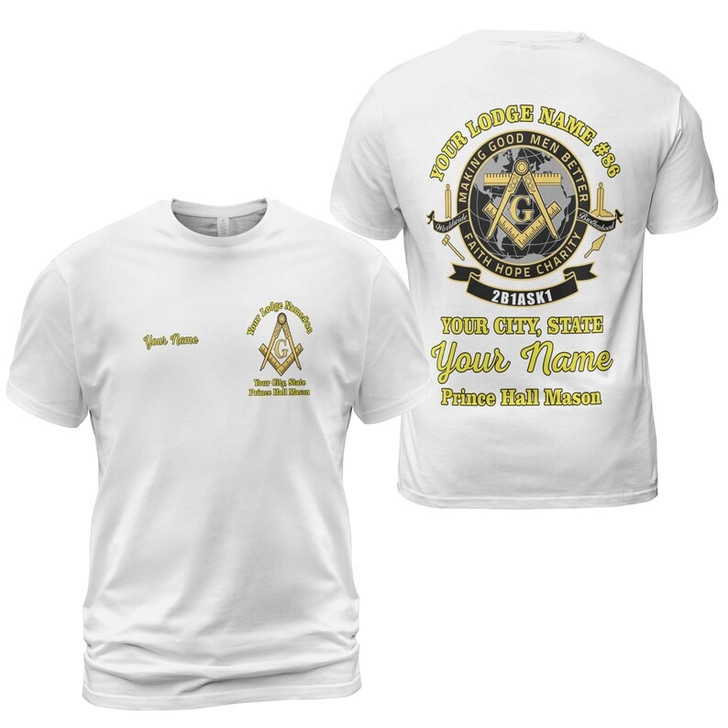 Personalized Name Prince Hall 2B1 ASK1 Making Good Men Better Freemasonry 3D T-shirt Size S-5XL