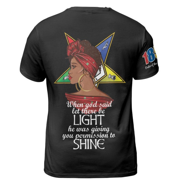 Customized Name Order Of The Eastern Star OES Permissiom To Shine Fatal Diva 3D T-shirt Size S-5XL
