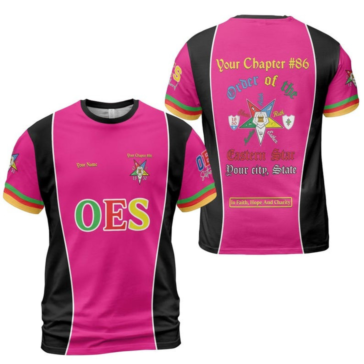 Personalized Name OES Order of Eastern Star 1850 Electa Adah Ruth Esther Martha Freemasonry 3D T-shirt Size S-5XL
