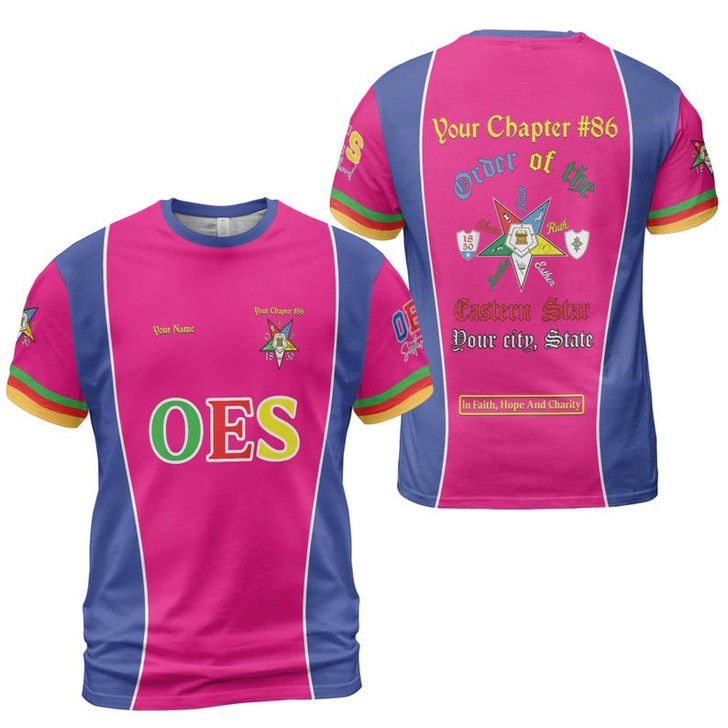 Personalized Name OES Order of Eastern Star 1850 Electa Adah Ruth Esther Martha Freemasonry 3D T-shirt Size S-5XL