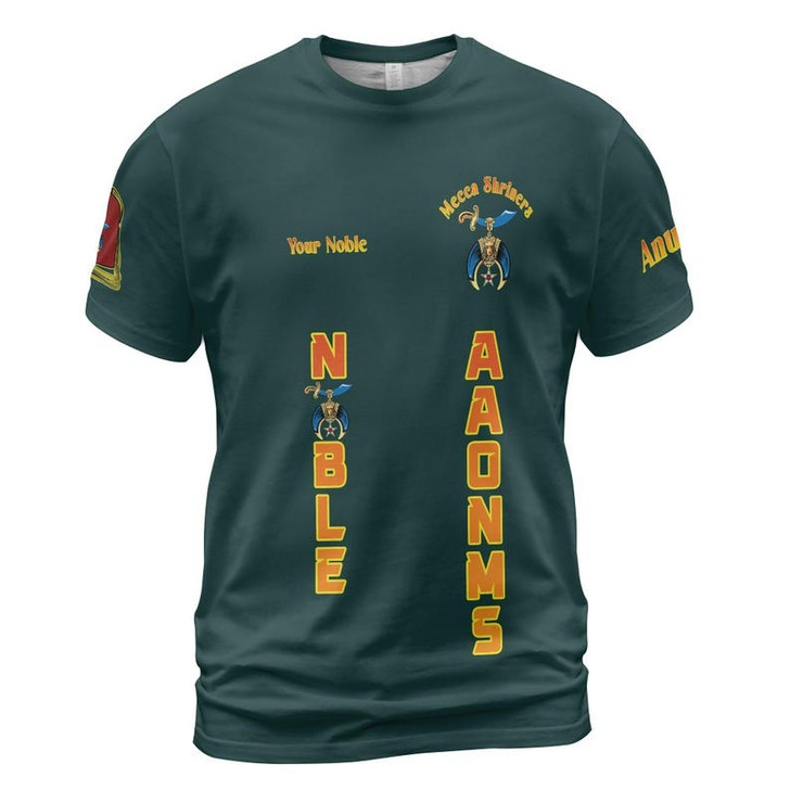 Personalized Temple Name Nobles Anubis of the Mystic Shrine AAONMS Freemason 3D T-shirt Size S-5XL